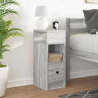 vidaXL Nachttisch mit Schublade Grau Sonoma 25x31x66 cm