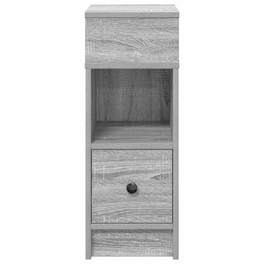 vidaXL Nachttisch mit Schublade Grau Sonoma 25x31x66 cm