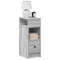 vidaXL Nachttisch mit Schublade Grau Sonoma 25x31x66 cm
