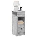 vidaXL Nachttisch mit Schublade Grau Sonoma 25x31x66 cm
