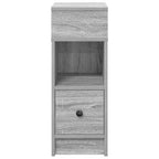 vidaXL Nachttische 2 Stk. mit Schublade Grau Sonoma 25x31x66 cm