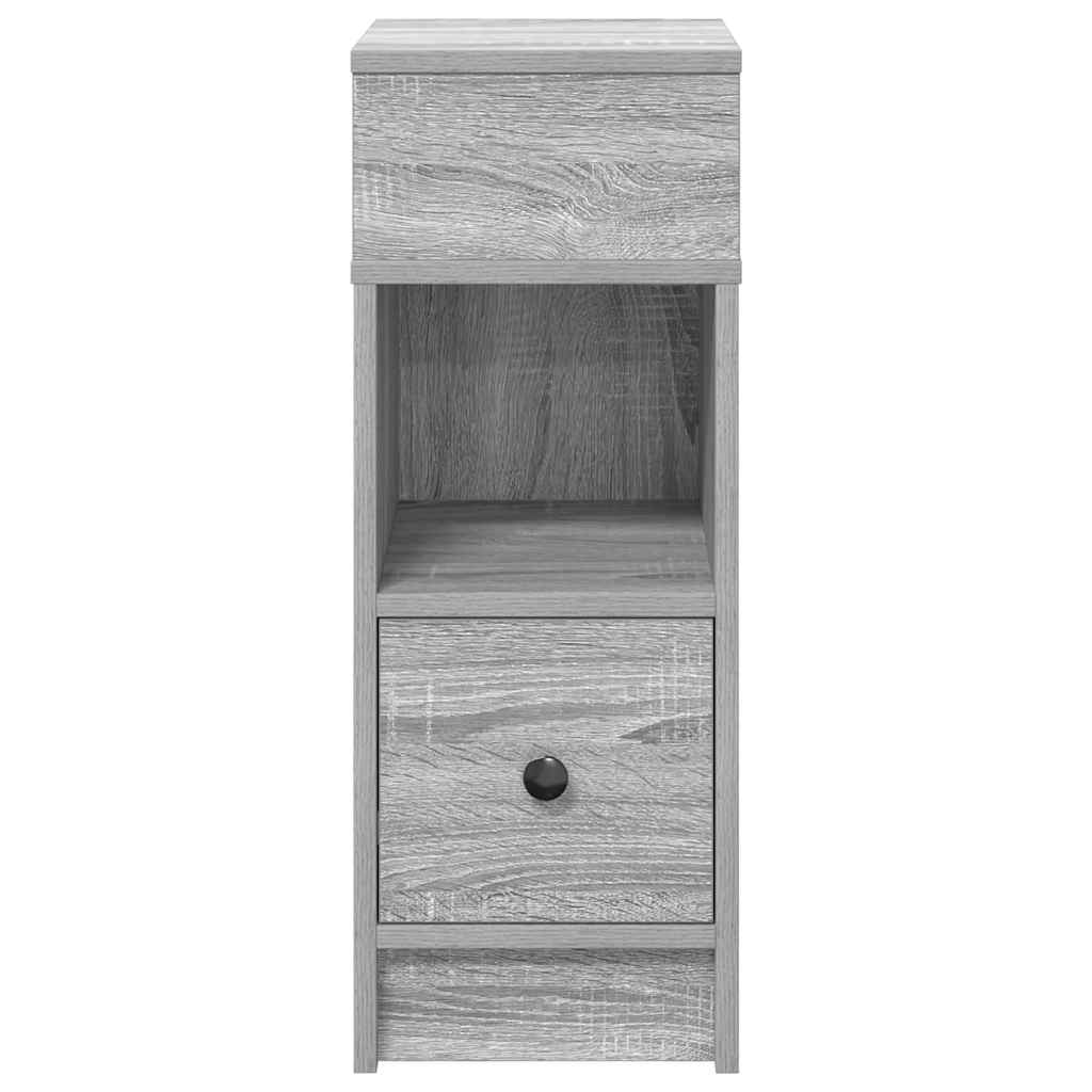 vidaXL Nachttische 2 Stk. mit Schublade Grau Sonoma 25x31x66 cm