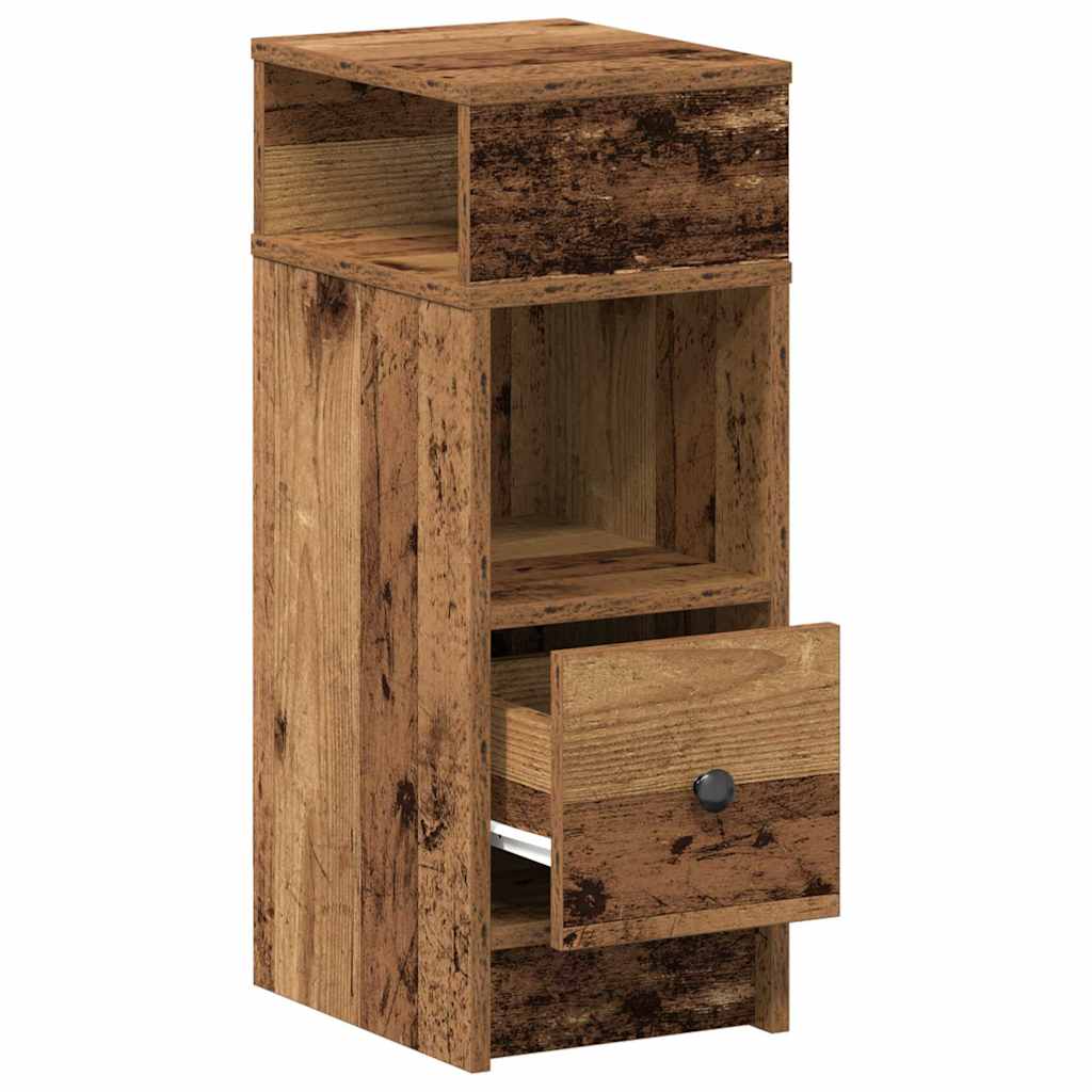 vidaXL Nachttisch mit Schublade Altholz-Optik 25x31x66 cm