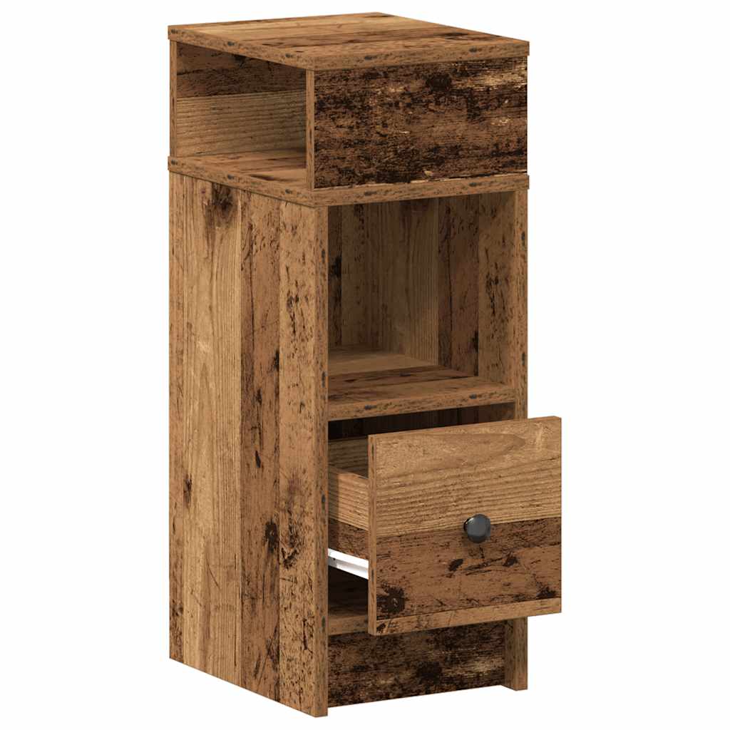 vidaXL Nachttische 2 Stk. mit Schublade Altholz-Optik 25x31x66 cm