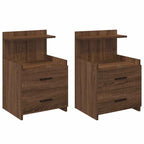 vidaXL Nachttische 2 Stk. mit 2 Schubladen Braun Eichen-Optik 40x36,5x62 cm