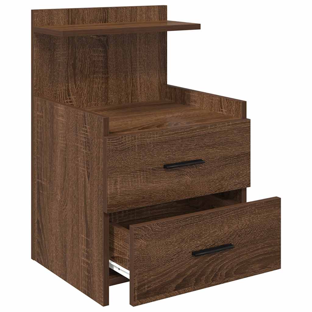 vidaXL Nachttische 2 Stk. mit 2 Schubladen Braun Eichen-Optik 40x36,5x62 cm