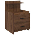 vidaXL Nachttische 2 Stk. mit 2 Schubladen Braun Eichen-Optik 40x36,5x62 cm