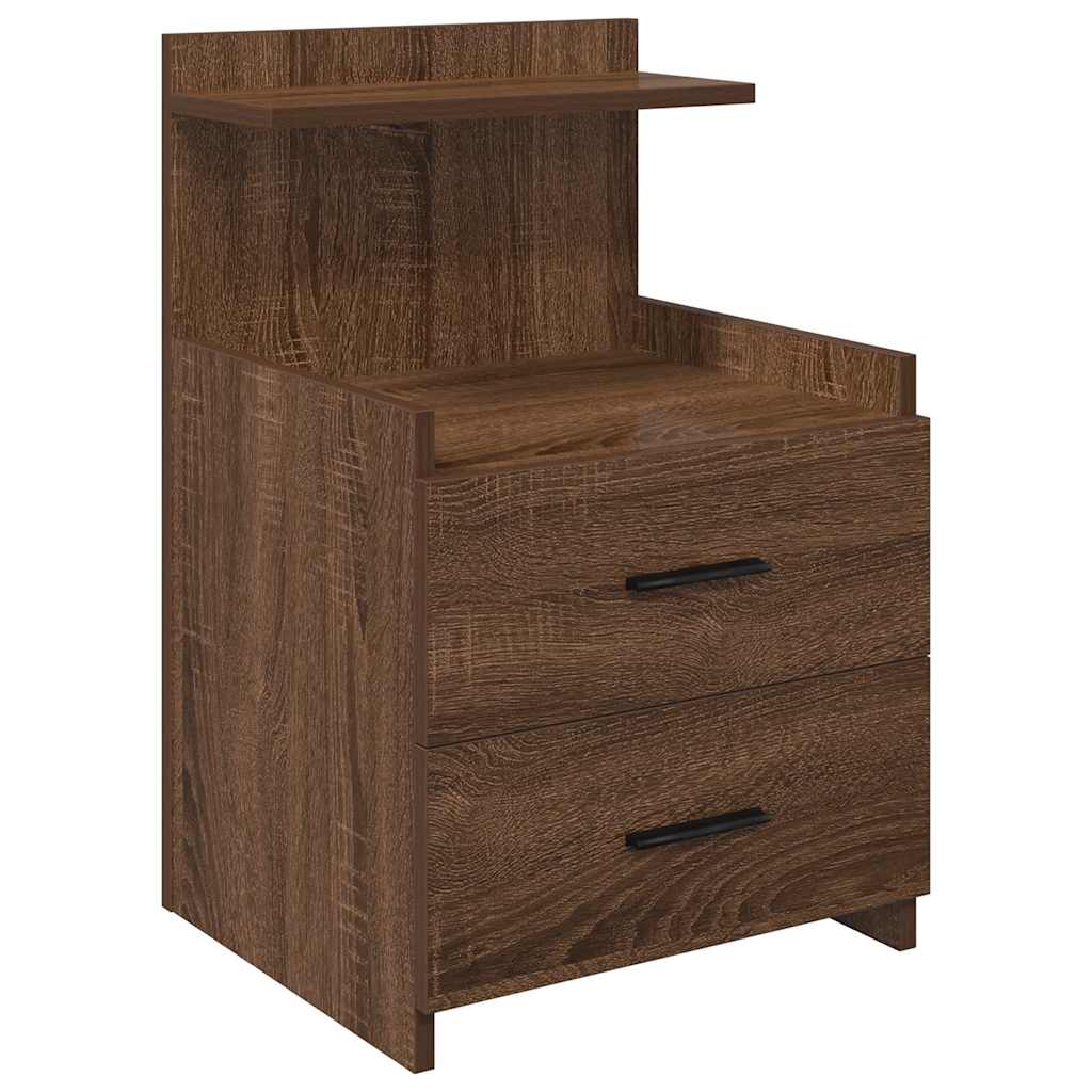 vidaXL Nachttische 2 Stk. mit 2 Schubladen Braun Eichen-Optik 40x36,5x62 cm
