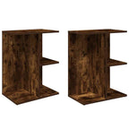 vidaXL Nachttische 2 Stk. Räuchereiche 46,5x29x61 cm Holzwerkstoff