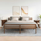vidaXL Nachttische 2 Stk. Braun Eichen-Optik 46,5x29x61 Holzwerkstoff