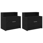 vidaXL Nachttische mit Schublade 2Stk. Schwarz Eichen-Optik 51x31x47cm