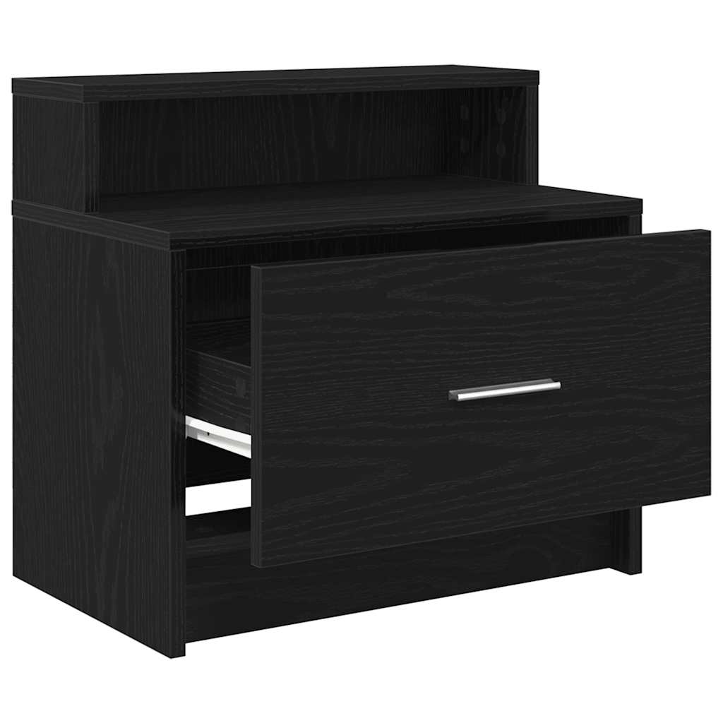vidaXL Nachttische mit Schublade 2Stk. Schwarz Eichen-Optik 51x31x47cm