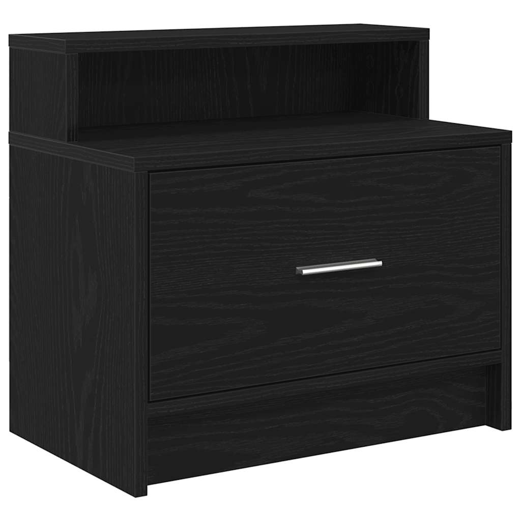 vidaXL Nachttische mit Schublade 2Stk. Schwarz Eichen-Optik 51x31x47cm