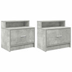 vidaXL Nachttische mit Schublade 2 Stk. Betongrau 51x31x47 cm