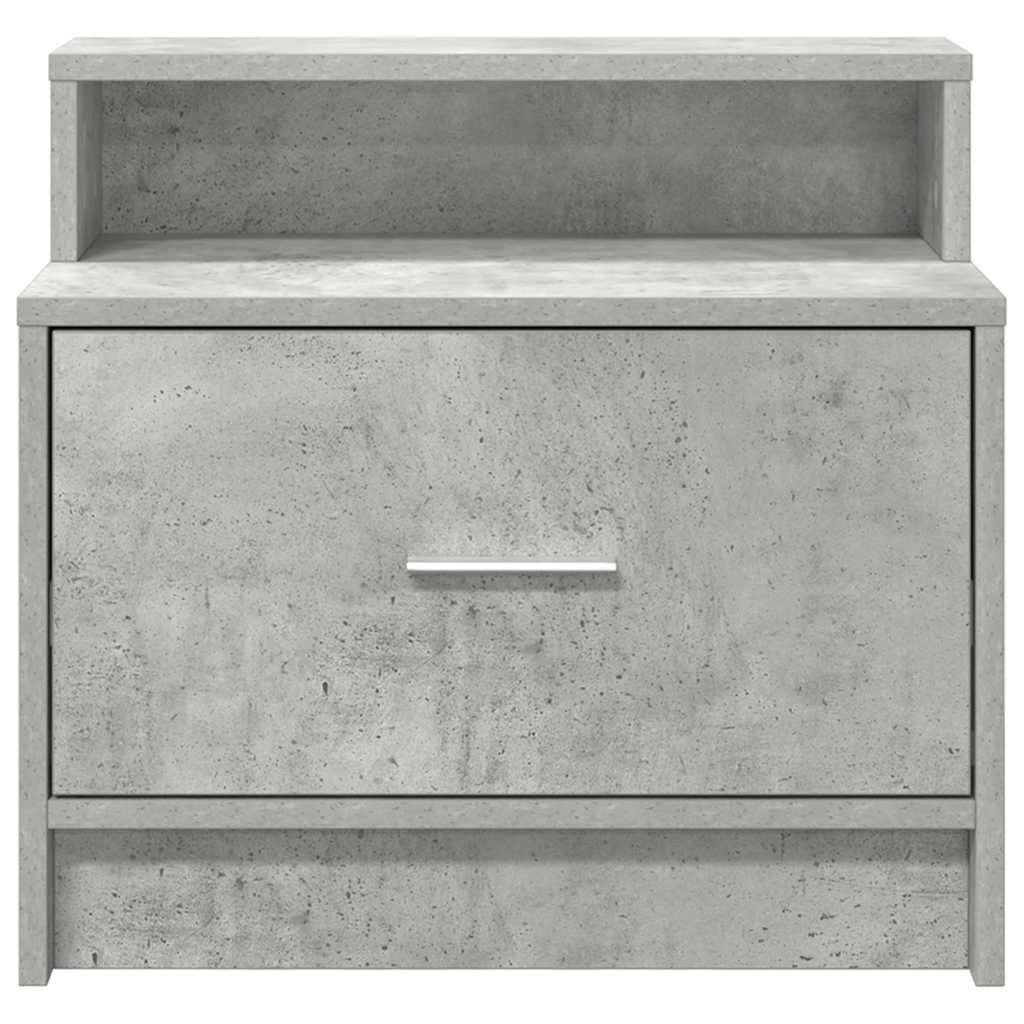 vidaXL Nachttische mit Schublade 2 Stk. Betongrau 51x31x47 cm