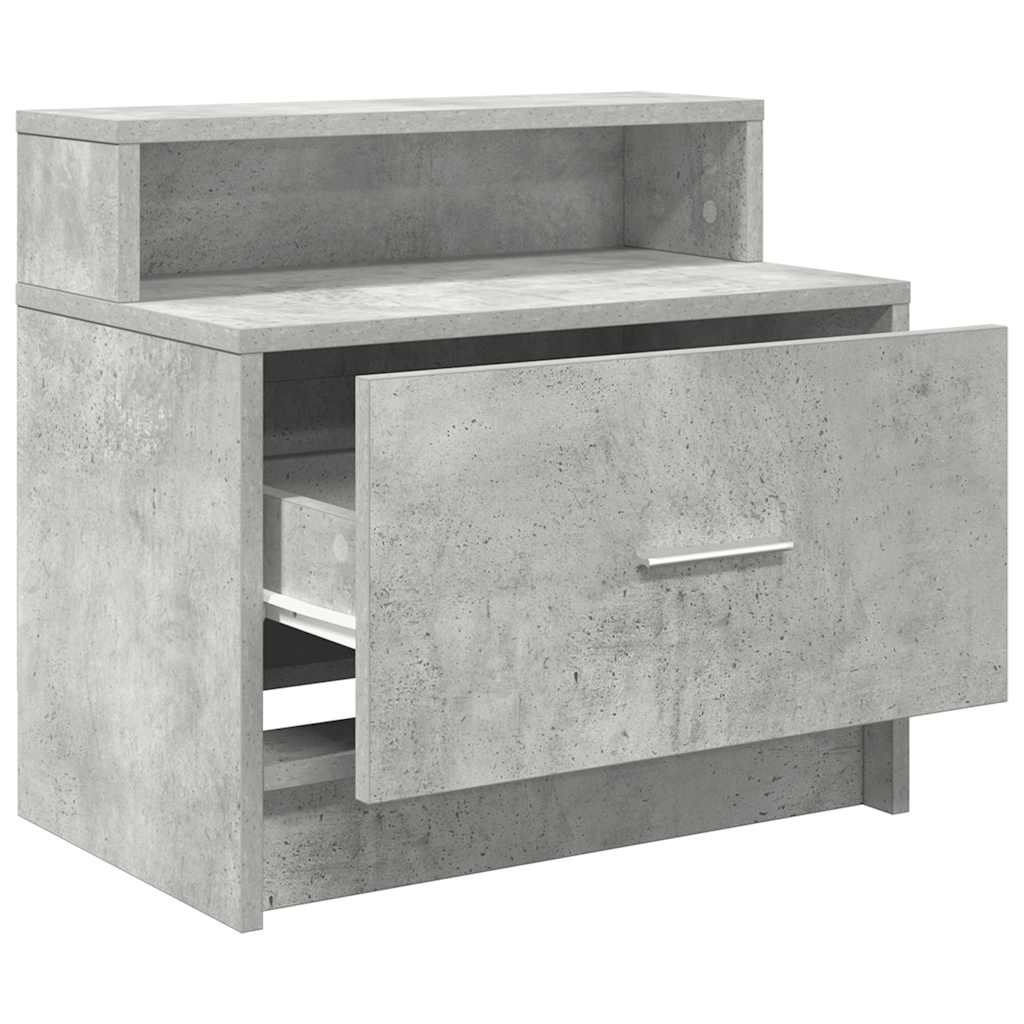 vidaXL Nachttische mit Schublade 2 Stk. Betongrau 51x31x47 cm