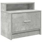 vidaXL Nachttische mit Schublade 2 Stk. Betongrau 51x31x47 cm