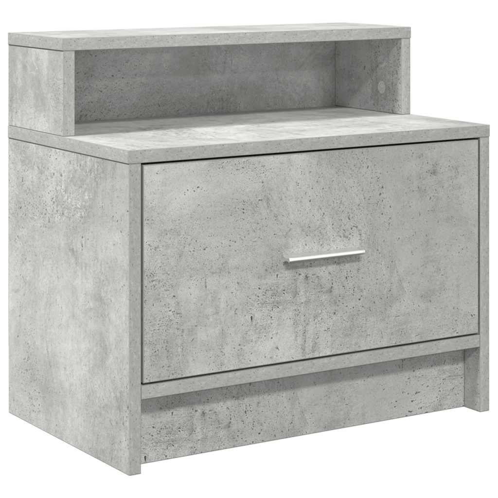 vidaXL Nachttische mit Schublade 2 Stk. Betongrau 51x31x47 cm