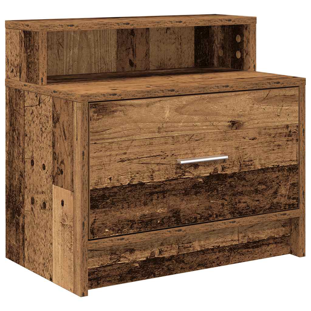 vidaXL Nachttische mit Schubladen 2 Stk. Altholz-Optik 51x31x47 cm