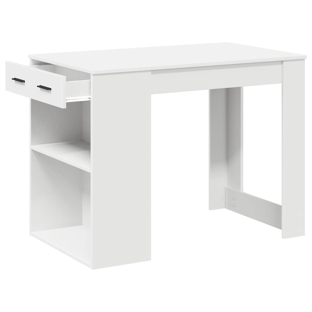 vidaXL Schreibtisch mit Schubladen und Ablage Weiß 102x62x77,5 cm