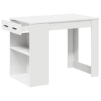 vidaXL Schreibtisch mit Schubladen und Ablage Weiß 102x62x77,5 cm
