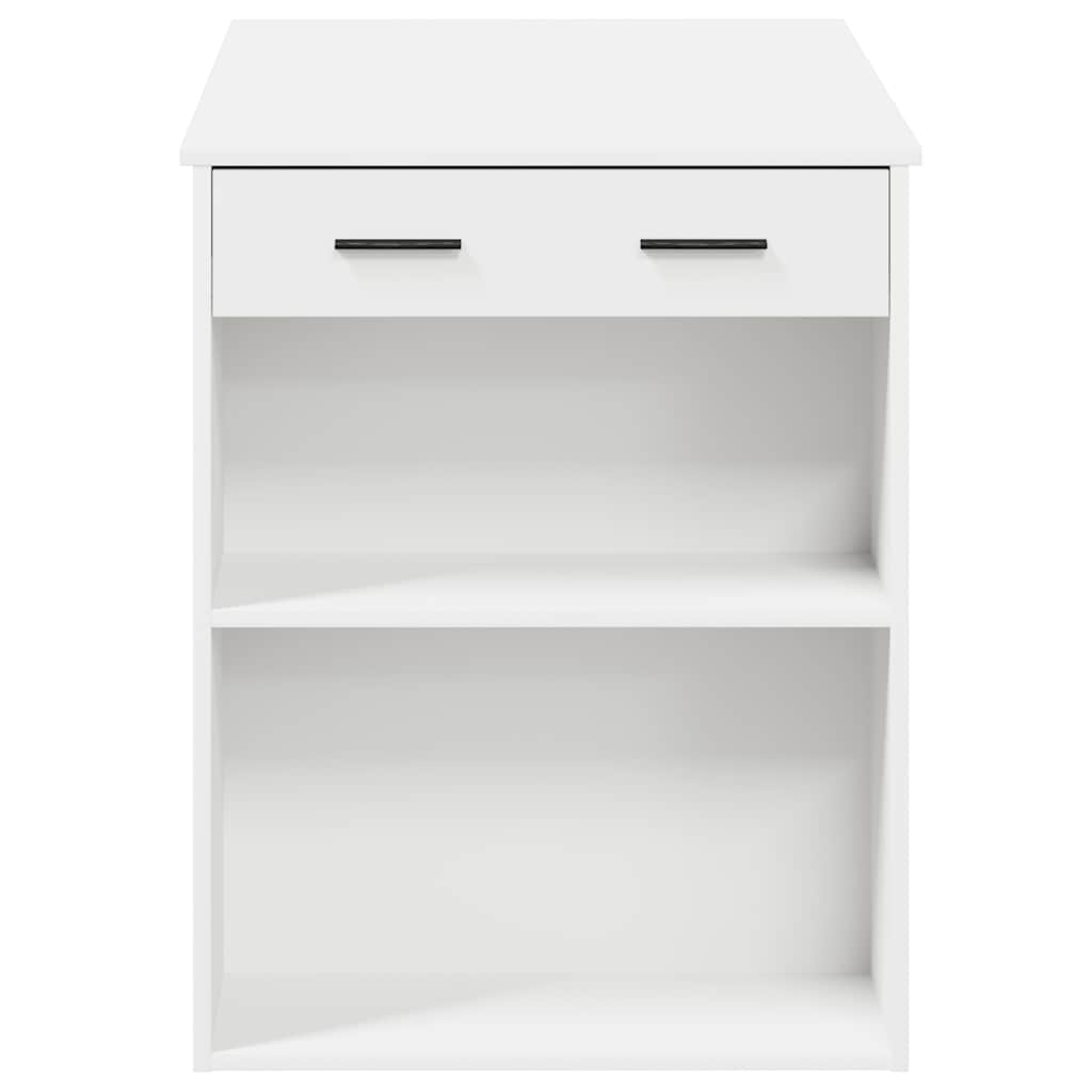 vidaXL Schreibtisch mit Schubladen und Ablage Weiß 102x62x77,5 cm