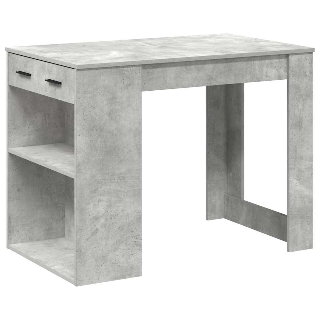 vidaXL Schreibtisch mit Schubladen und Ablage Betongrau 102x62x77,5 cm