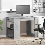 vidaXL Schreibtisch mit Schubladen und Ablage Betongrau 102x62x77,5 cm