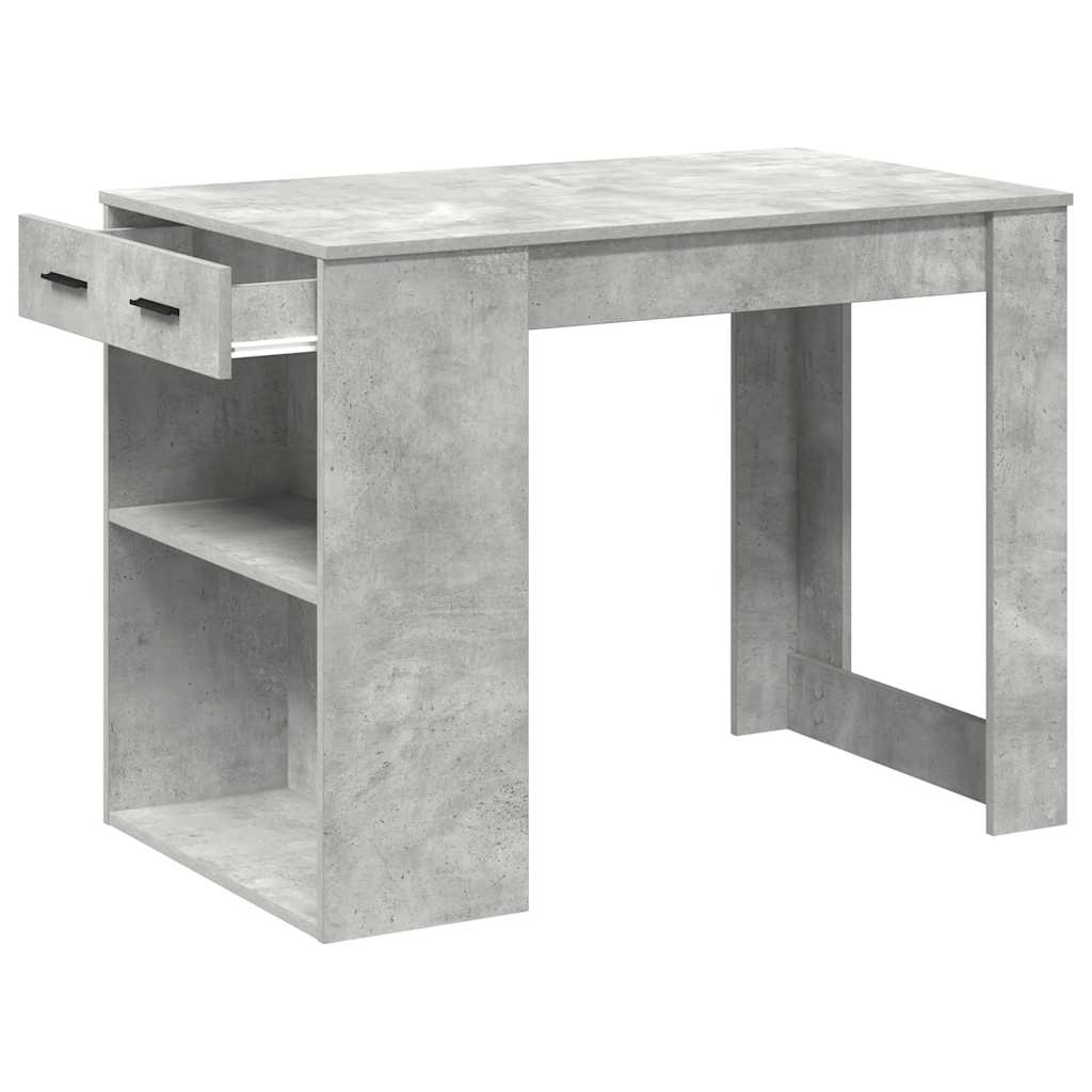 vidaXL Schreibtisch mit Schubladen und Ablage Betongrau 102x62x77,5 cm