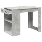vidaXL Schreibtisch mit Schubladen und Ablage Betongrau 102x62x77,5 cm