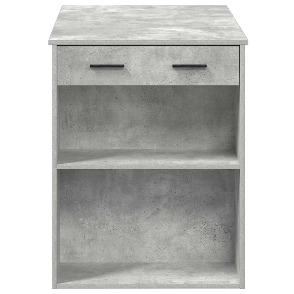 vidaXL Schreibtisch mit Schubladen und Ablage Betongrau 102x62x77,5 cm