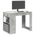 vidaXL Schreibtisch mit Schubladen und Ablage Betongrau 102x62x77,5 cm