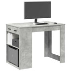 vidaXL Schreibtisch mit Schubladen und Ablage Betongrau 102x62x77,5 cm