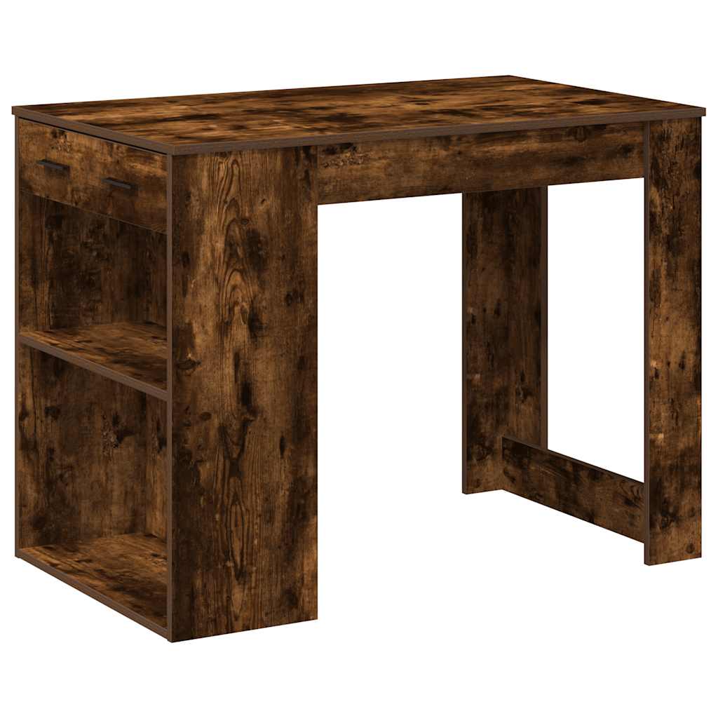 vidaXL Schreibtisch mit Schubladen Ablage Räuchereiche 102x62x77,5 cm