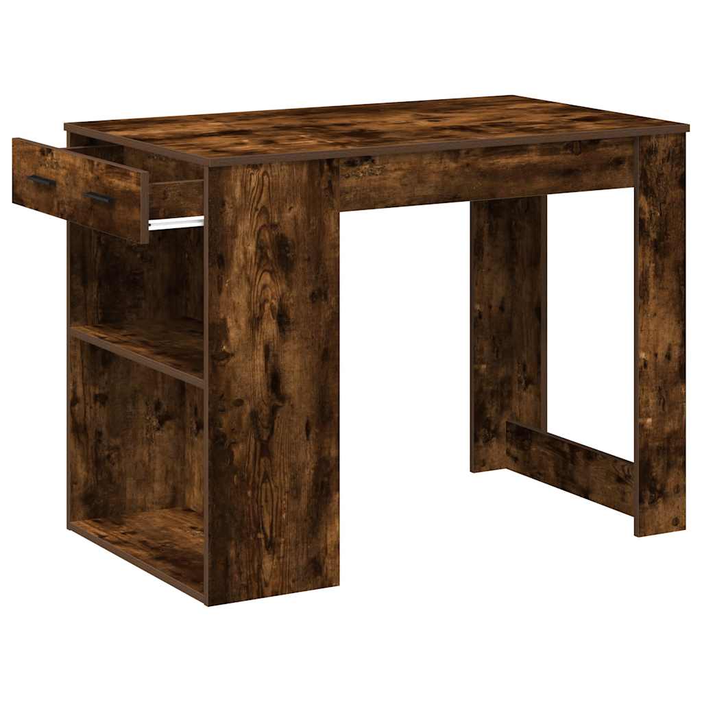 vidaXL Schreibtisch mit Schubladen Ablage Räuchereiche 102x62x77,5 cm
