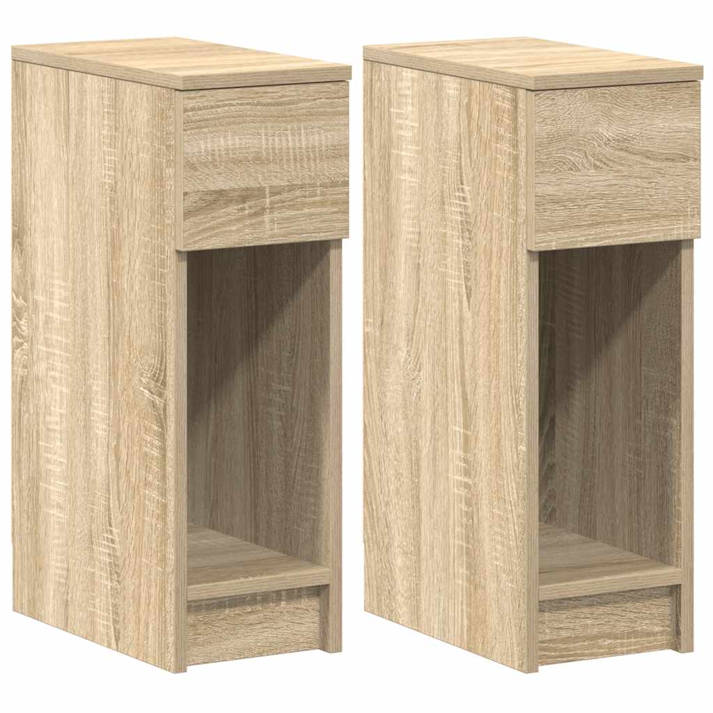 vidaXL Nachttische mit Schublade 2 Stk. Sonoma-Eiche 20x36x60 cm