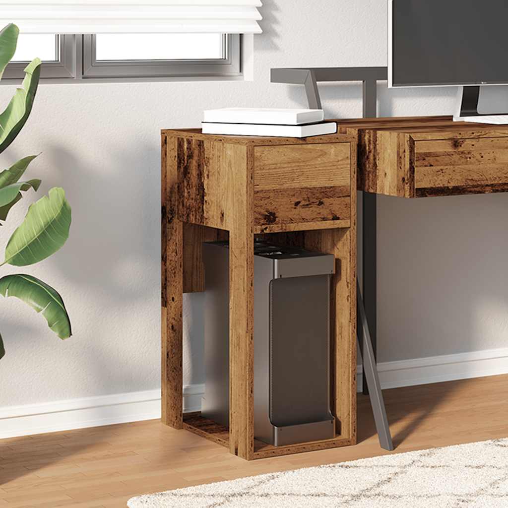 vidaXL Computerschrank mit Schublade Altholz-Optik 30x44x74 cm