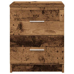 vidaXL Nachttisch mit 2 Schubladen Altholz-Optik 40x36x50 cm