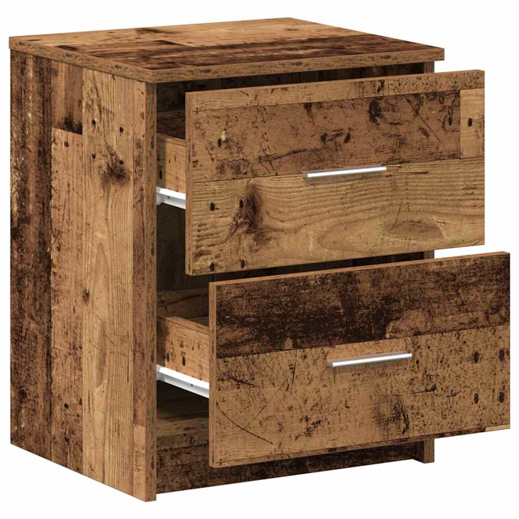 vidaXL Nachttisch mit 2 Schubladen Altholz-Optik 40x36x50 cm