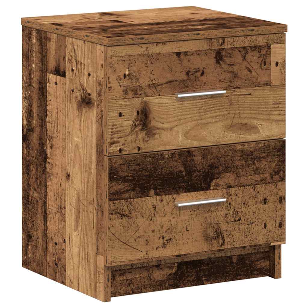 vidaXL Nachttisch mit 2 Schubladen Altholz-Optik 40x36x50 cm