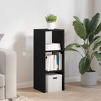 vidaXL Bücherregal Stapelbar Schwarz Eichen-Optik 30x30x80 cm
