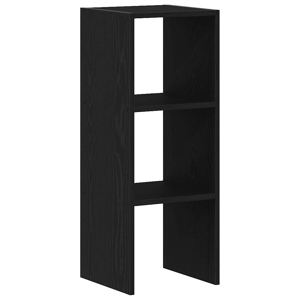 vidaXL Bücherregal Stapelbar Schwarz Eichen-Optik 30x30x80 cm