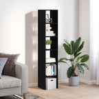 vidaXL Bücherregale 2 Stk. Stapelbar Schwarz Eichen-Optik 30x30x80 cm