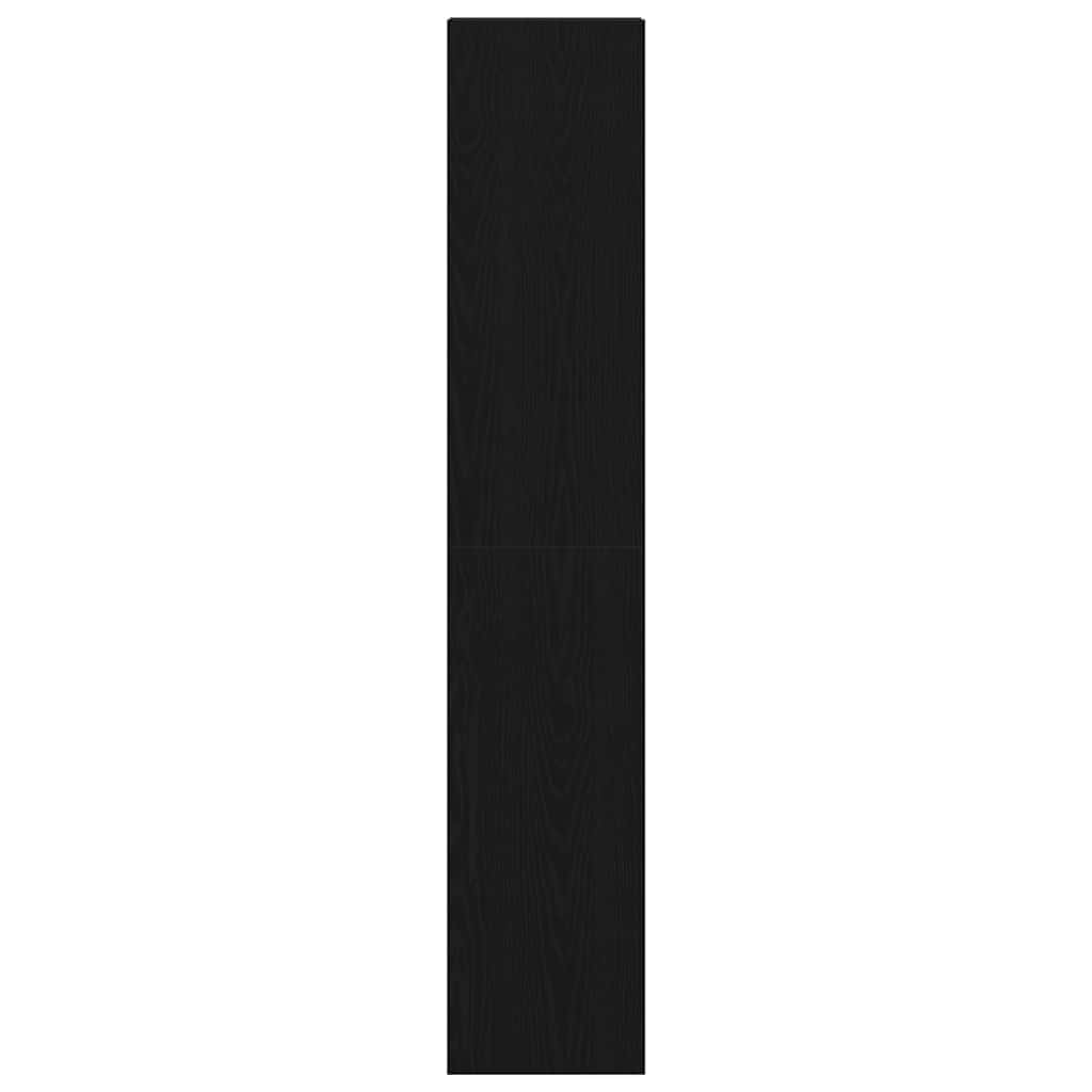 vidaXL Bücherregale 2 Stk. Stapelbar Schwarz Eichen-Optik 30x30x80 cm