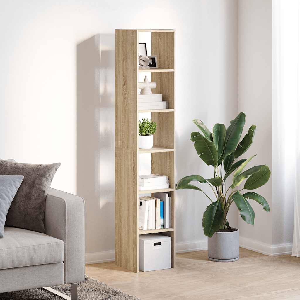 vidaXL Bücherregale 2 Stk. Stapelbar Sonoma-Eiche 30x30x80 cm