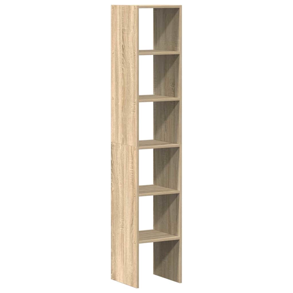 vidaXL Bücherregale 2 Stk. Stapelbar Sonoma-Eiche 30x30x80 cm