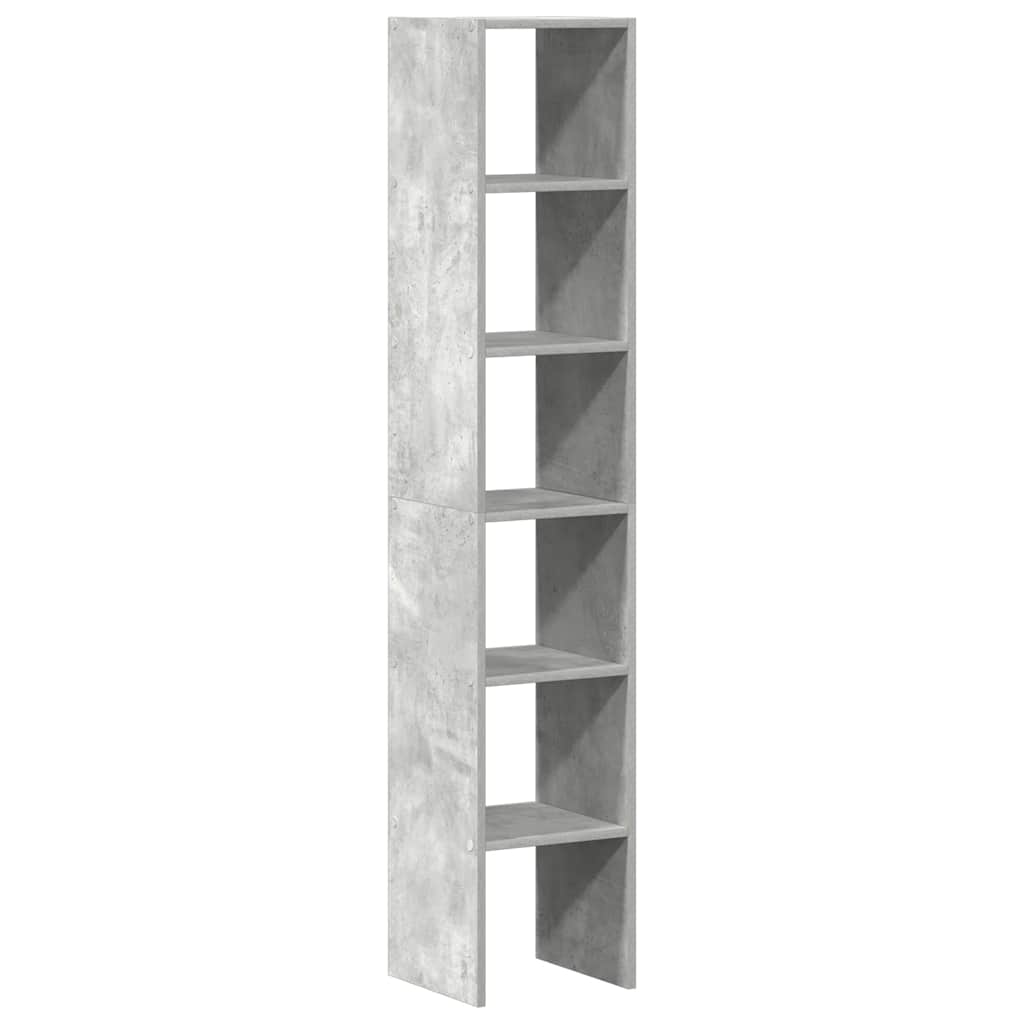 vidaXL Bücherregale 2Stk. Stapelbar Betongrau 30x30x80cm Holzwerkstoff