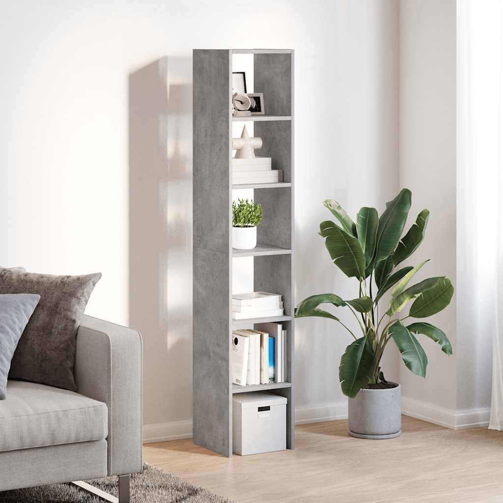 vidaXL Bücherregale 2Stk. Stapelbar Betongrau 30x30x80cm Holzwerkstoff