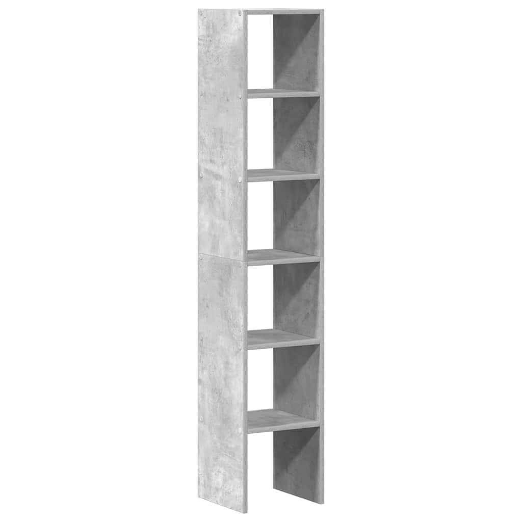 vidaXL Bücherregale 2Stk. Stapelbar Betongrau 30x30x80cm Holzwerkstoff