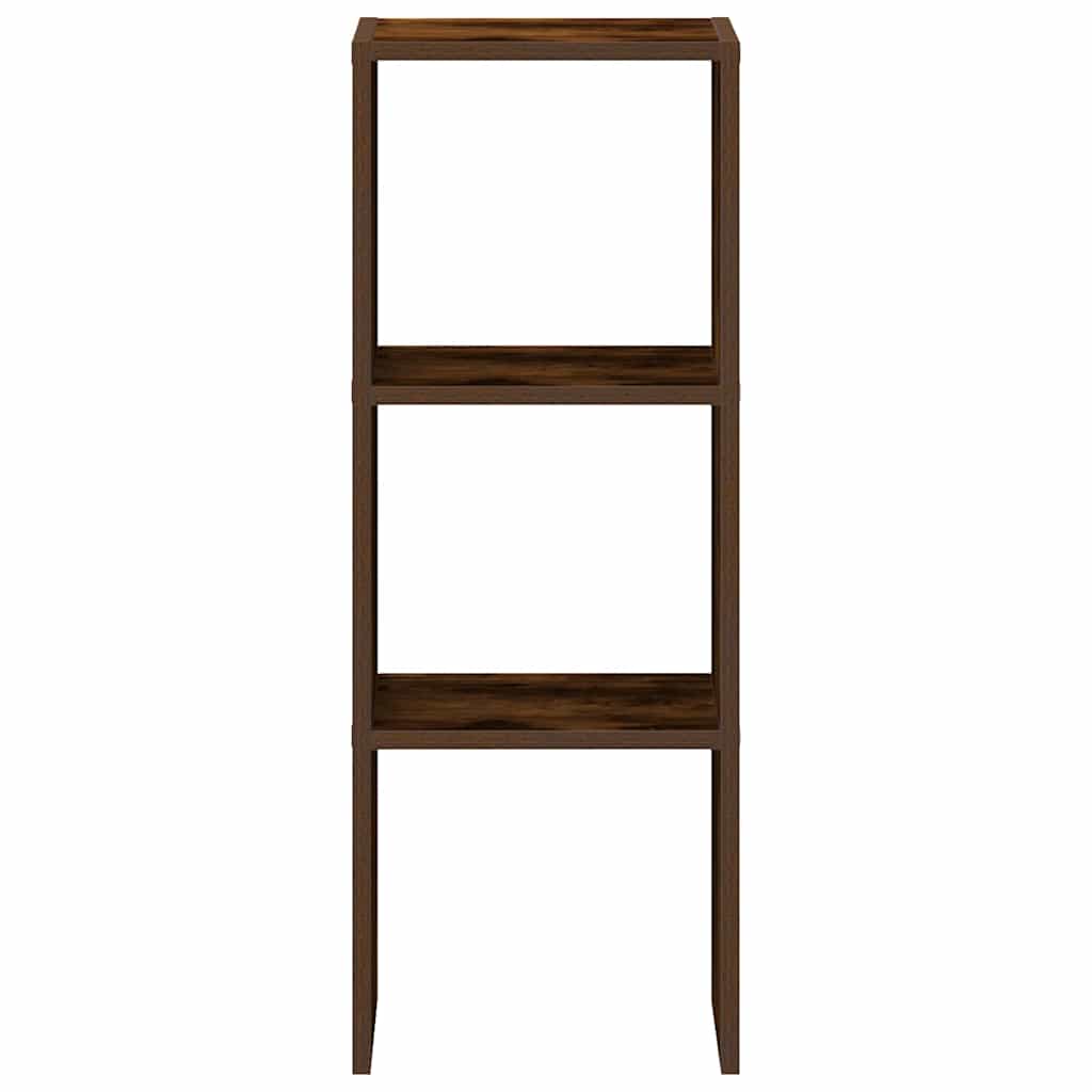 vidaXL Bücherregal Stapelbar Räuchereiche 30x30x80 cm Holzwerkstoff